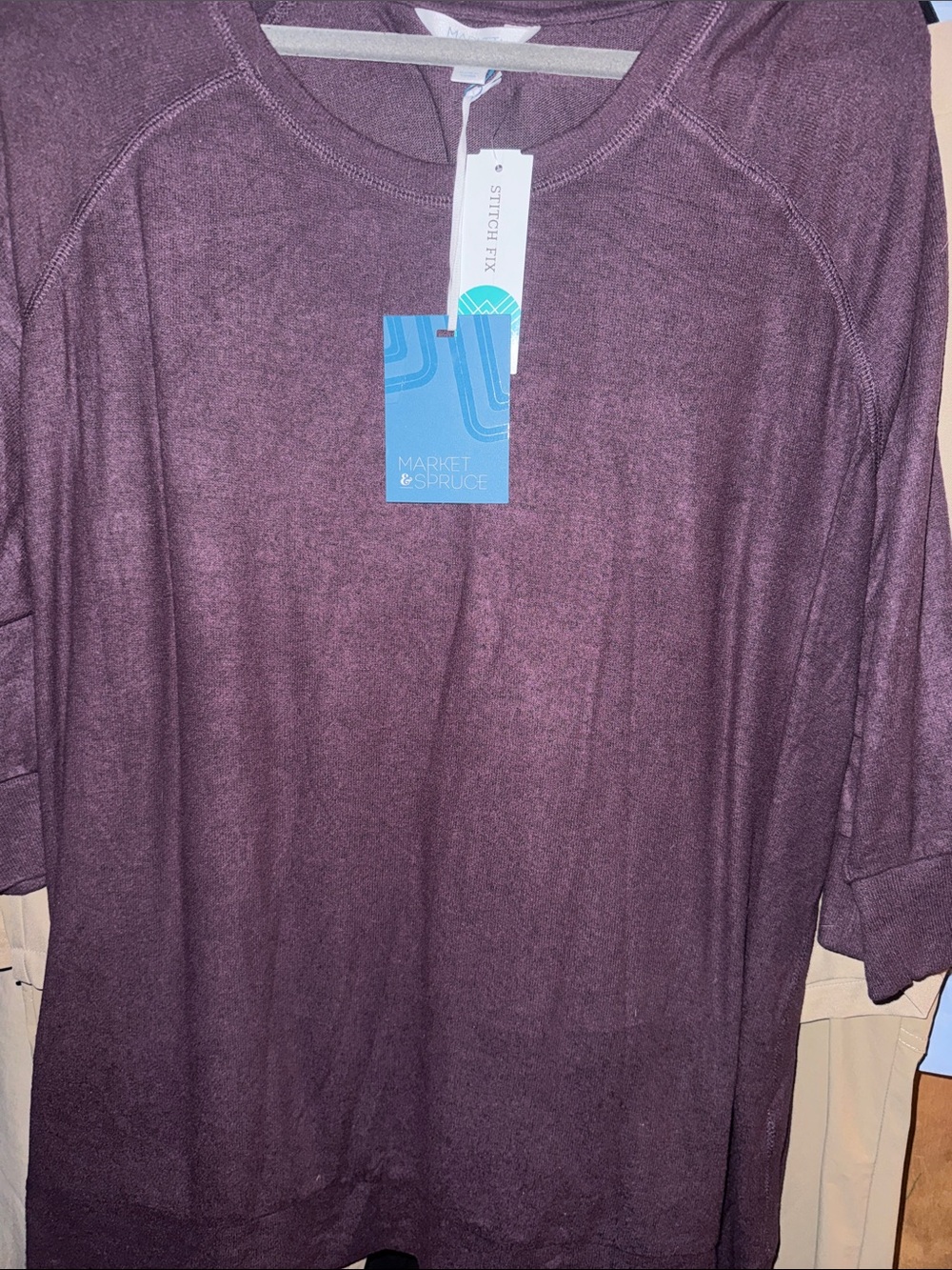 NWT Market & Spruce womans Plum Short Sleeve Crewneck 3x